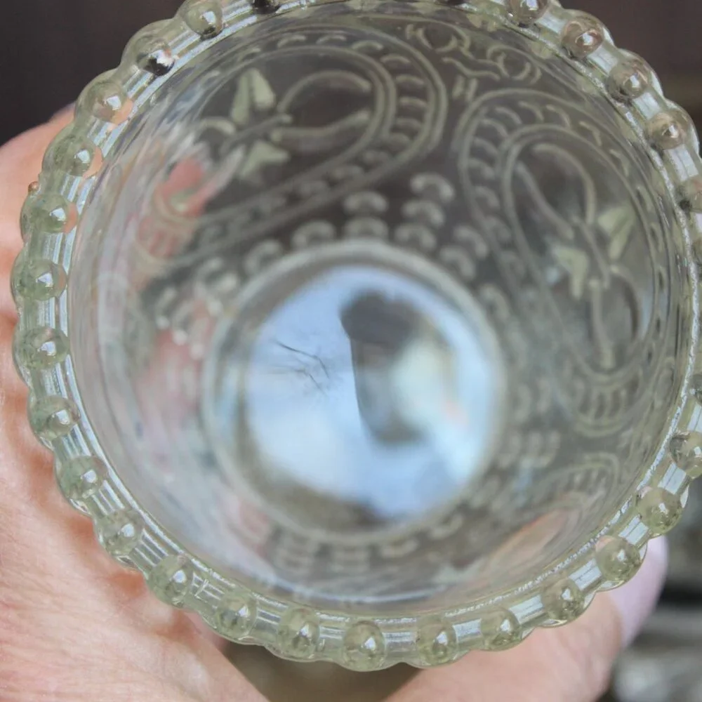 Vintage 1990s Anthropologie Cut Glass Candle Holders, Fleur De Lis Pattern,  Set - Picture 7 of 10